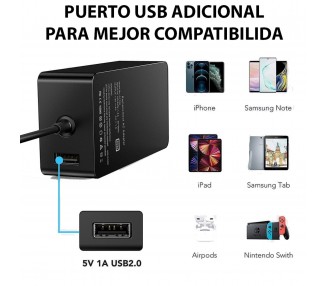 Cargador de Red compatible para Tablet Microsoft Surface Go Pro 3, 4, 6, 36W, 12V, 2.58A, OEM