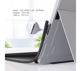 Cargador de Red compatible para Tablet Microsoft Surface Go Pro 3, 4, 6, 36W, 12V, 2.58A, OEM