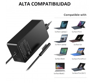 Cargador de Red compatible para Tablet Microsoft Surface Pro 3 & 4, 36W, 12V, 2.58A, OEM