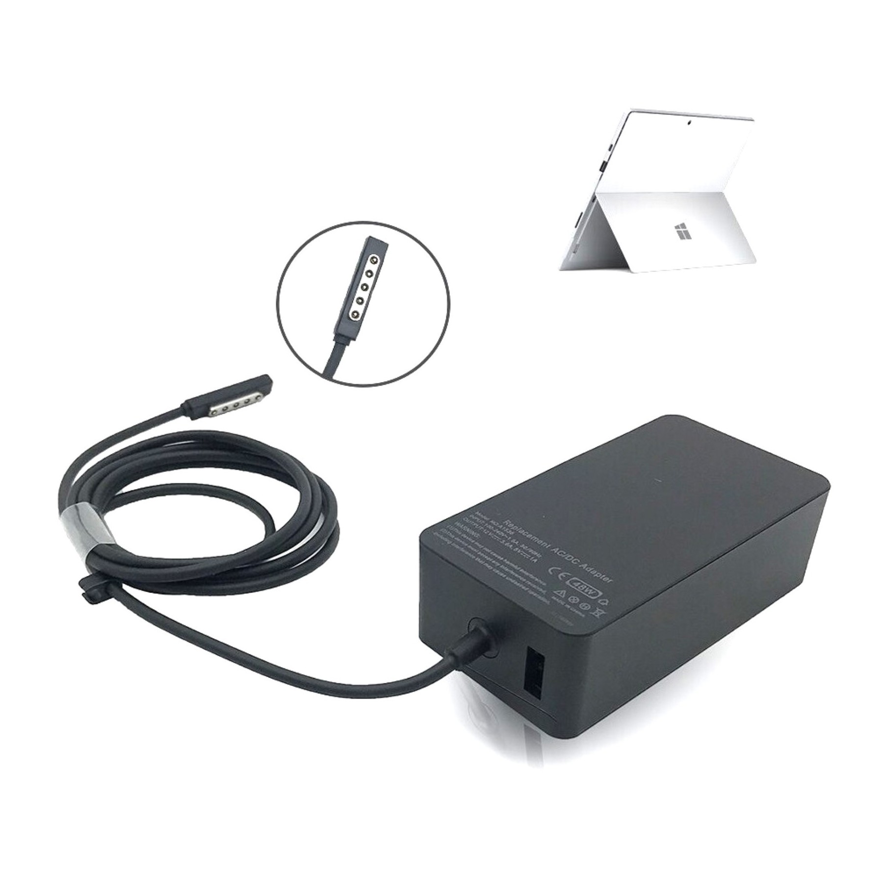 Cargador de Red Compatible para Tablet Microsoft Surface Pro 1, 2, RT, 48W, 12V, 3.6A, OEM