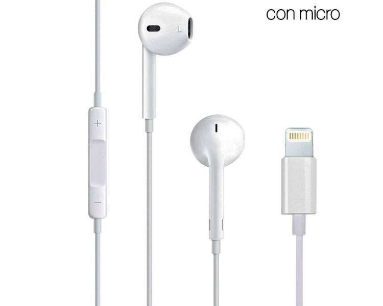 Auriculares Blancos COOL Stereo Con Micro para iPHONE 7 / 8 / X (Lightning Bluetooth)