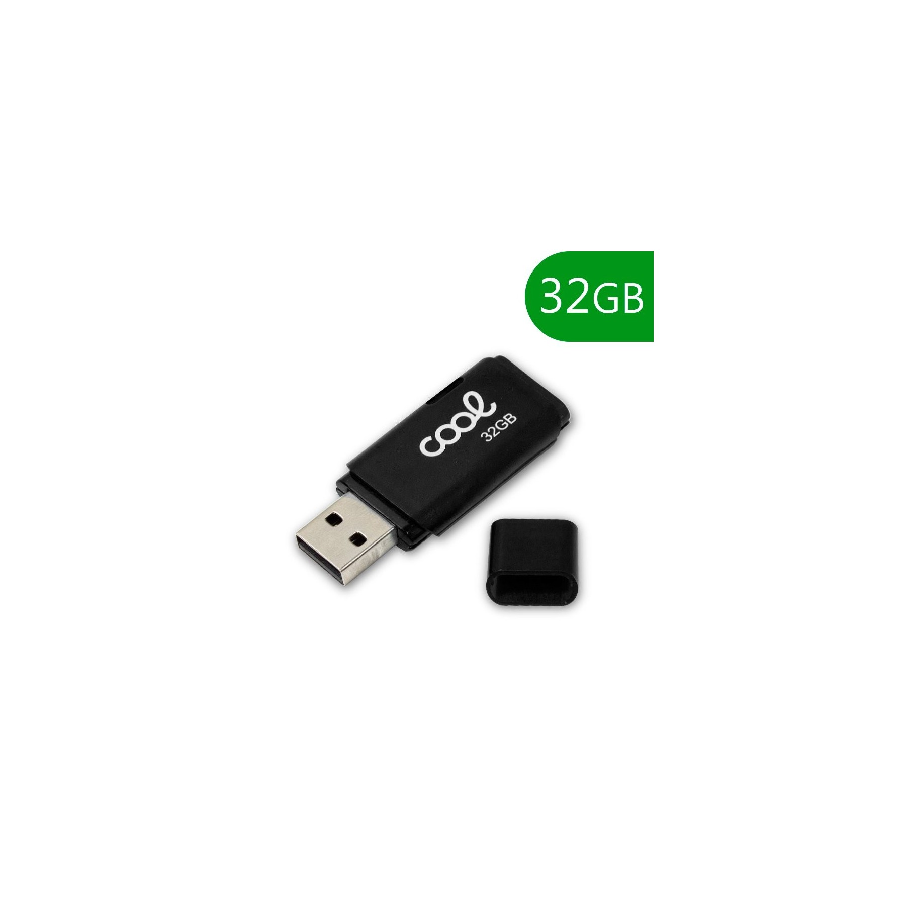 Memoria USB Pen Drive USB x32 GB 2.0 COOL Cover Negro