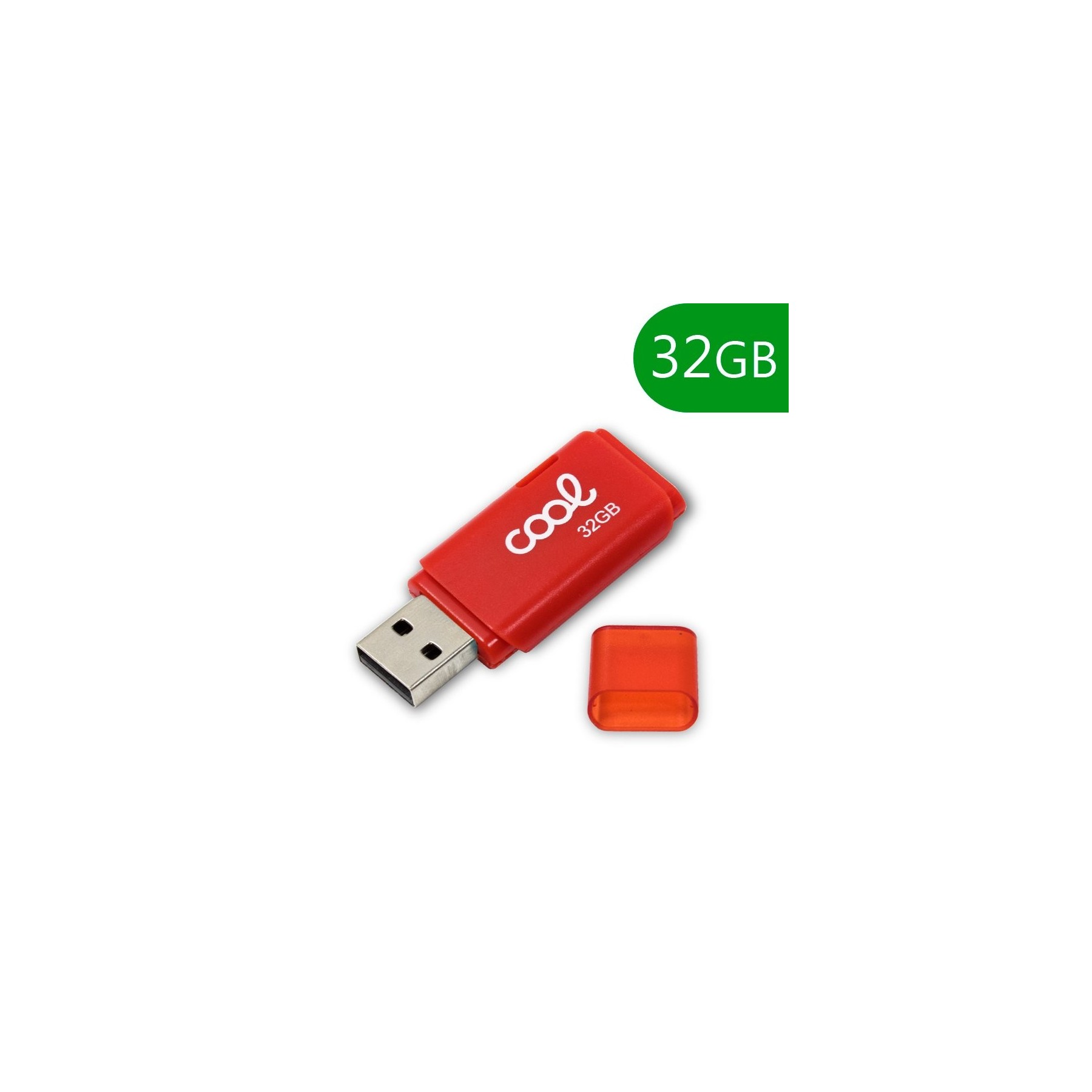 Memoria USB Pen Drive USB x32 GB 2.0 COOL Cover Rojo