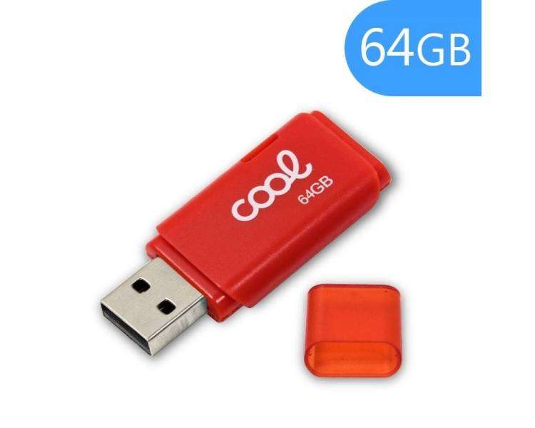 Memoria USB Pen Drive USB x64 GB 2.0 COOL Cover Rojo