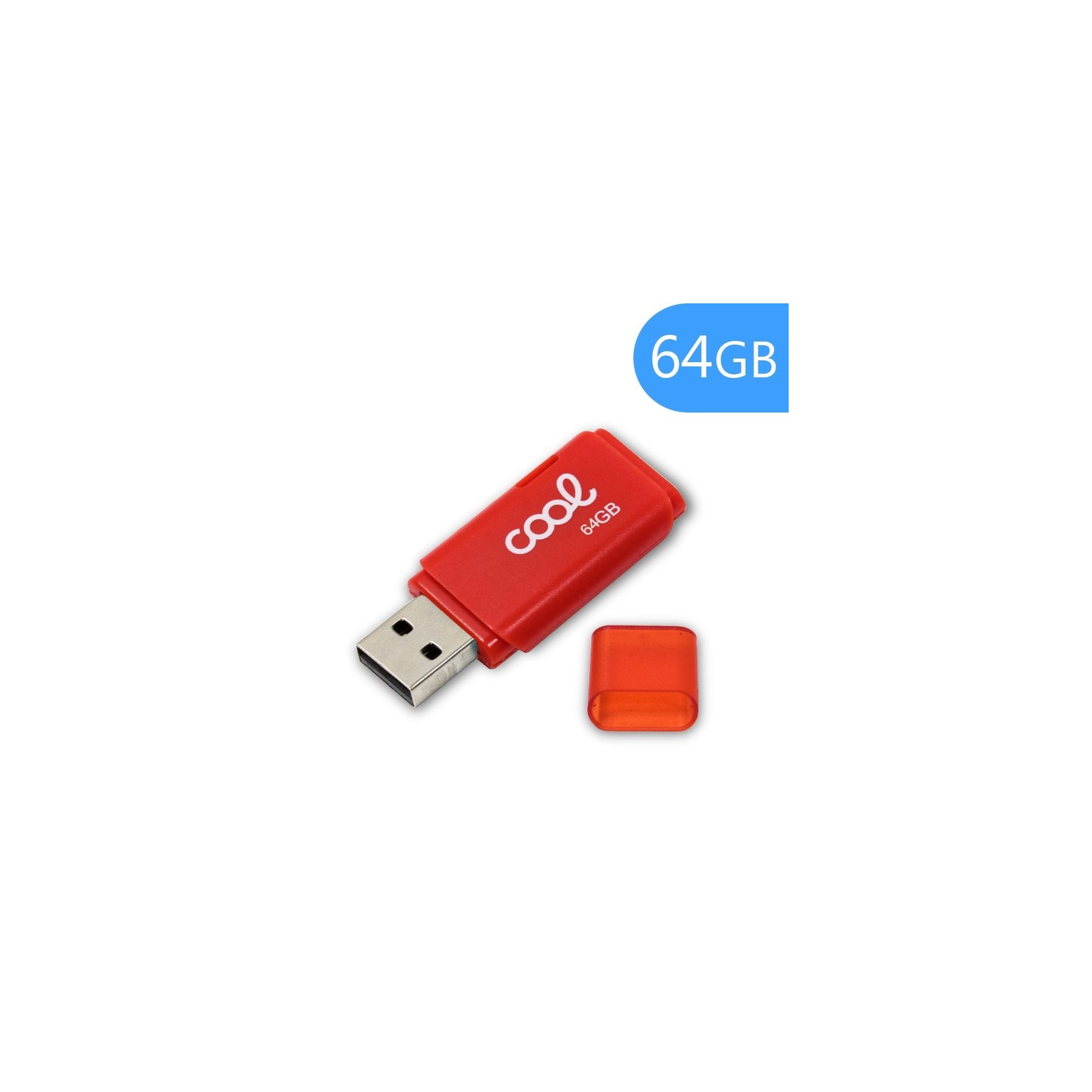 Memoria USB Pen Drive USB x64 GB 2.0 COOL Cover Rojo