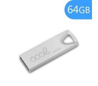 Memoria USB Pen Drive USB x64 GB 2.0 COOL Metal KEY Plata