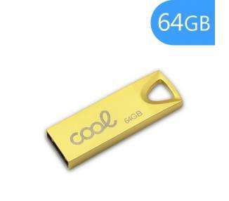 Memoria USB Pen Drive USB x64 GB 2.0 COOL Metal KEY Dorado
