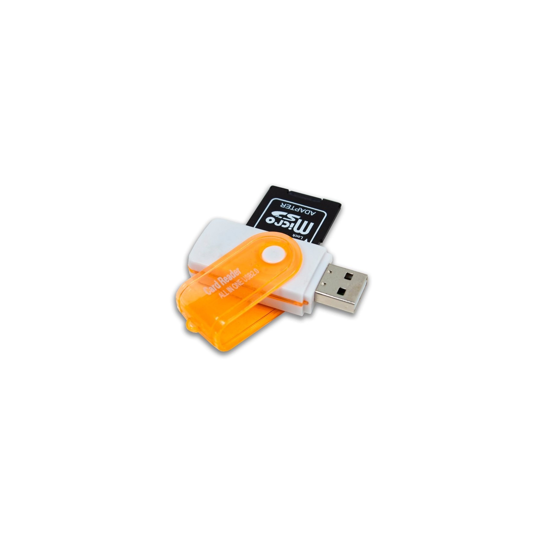 Memoria USB Lector USB Tarjetas Memoria Universal COOL (All in One) Blanco-Naranja