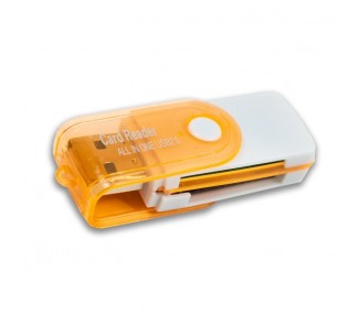 Memoria USB Lector USB Tarjetas Memoria Universal COOL (All in One) Blanco-Naranja