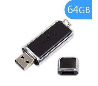 Memoria USB Pen Drive USB x64 GB 2.0 COOL Piel Leather Negro