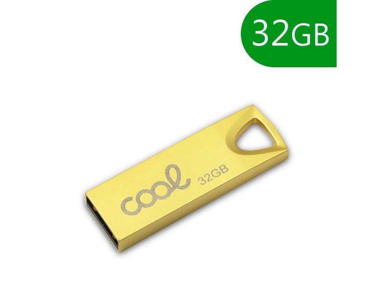 Memoria USB Pen Drive USB x32 GB 2.0 COOL Metal KEY Dorado