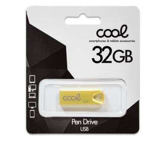 Memoria USB Pen Drive USB x32 GB 2.0 COOL Metal KEY Dorado