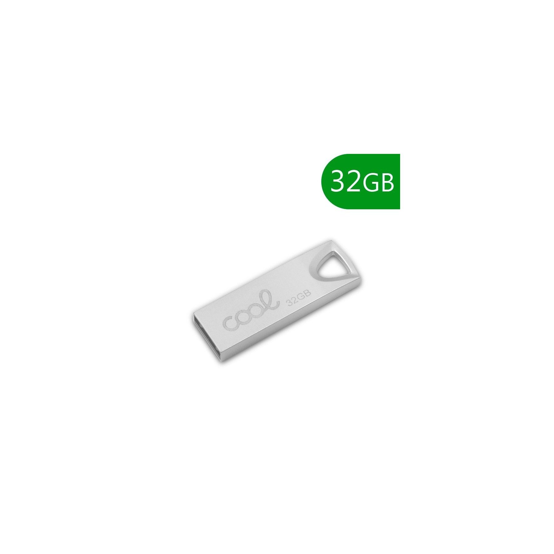 Memoria USB Pen Drive USB x32 GB 2.0 COOL Metal KEY Plata