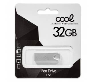 Memoria USB Pen Drive USB x32 GB 2.0 COOL Metal KEY Plata