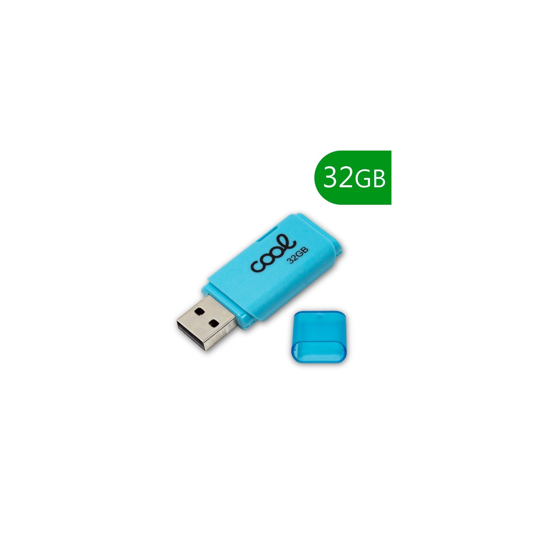 Memoria USB Pen Drive USB x32 GB 2.0 COOL Cover Celeste
