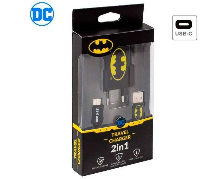 Cargador Universal Red Licencia DC Conector Tipo C 1Amp Kit 2 en 1 Batman