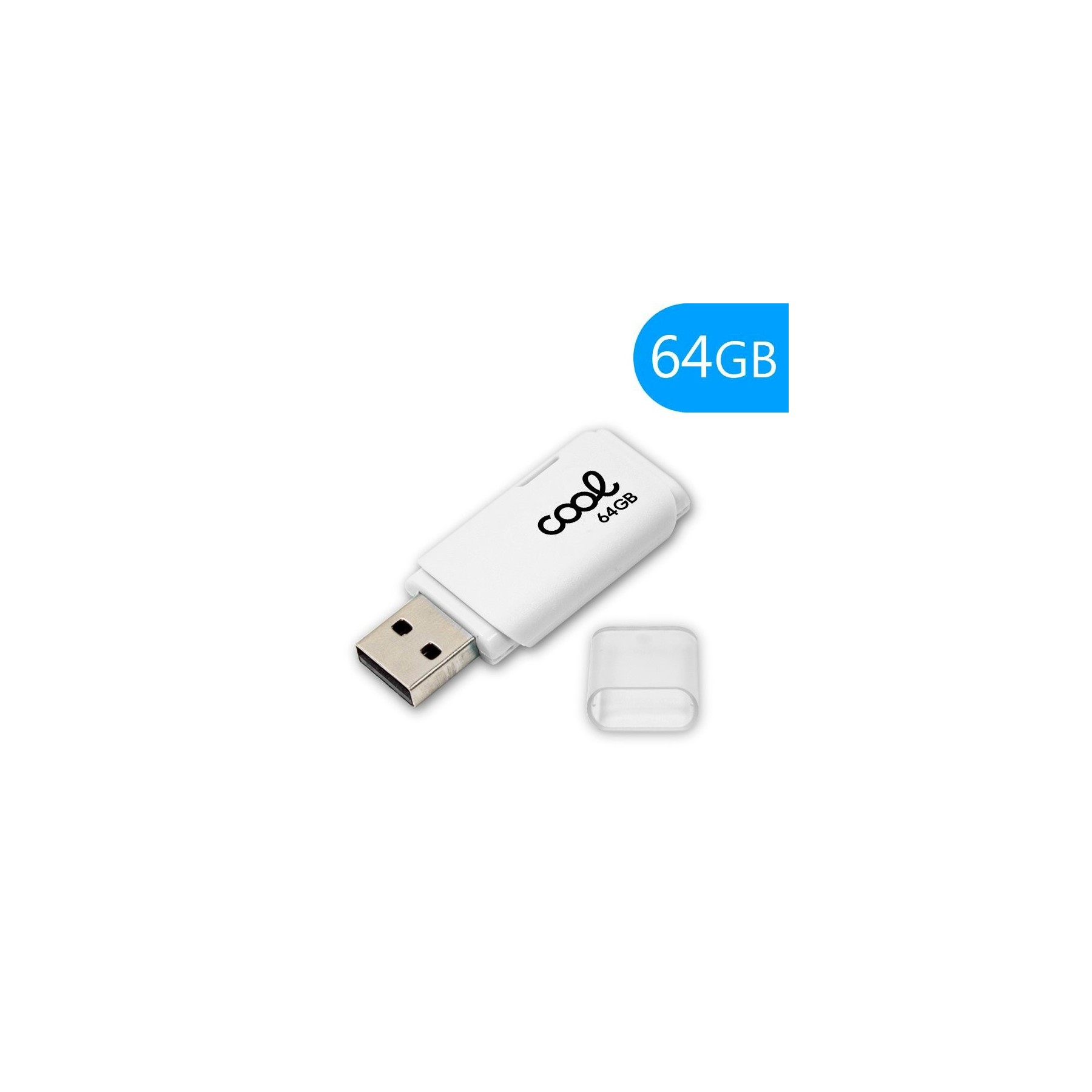 Memoria USB Pen Drive USB x64 GB 2.0 COOL Cover Blanco