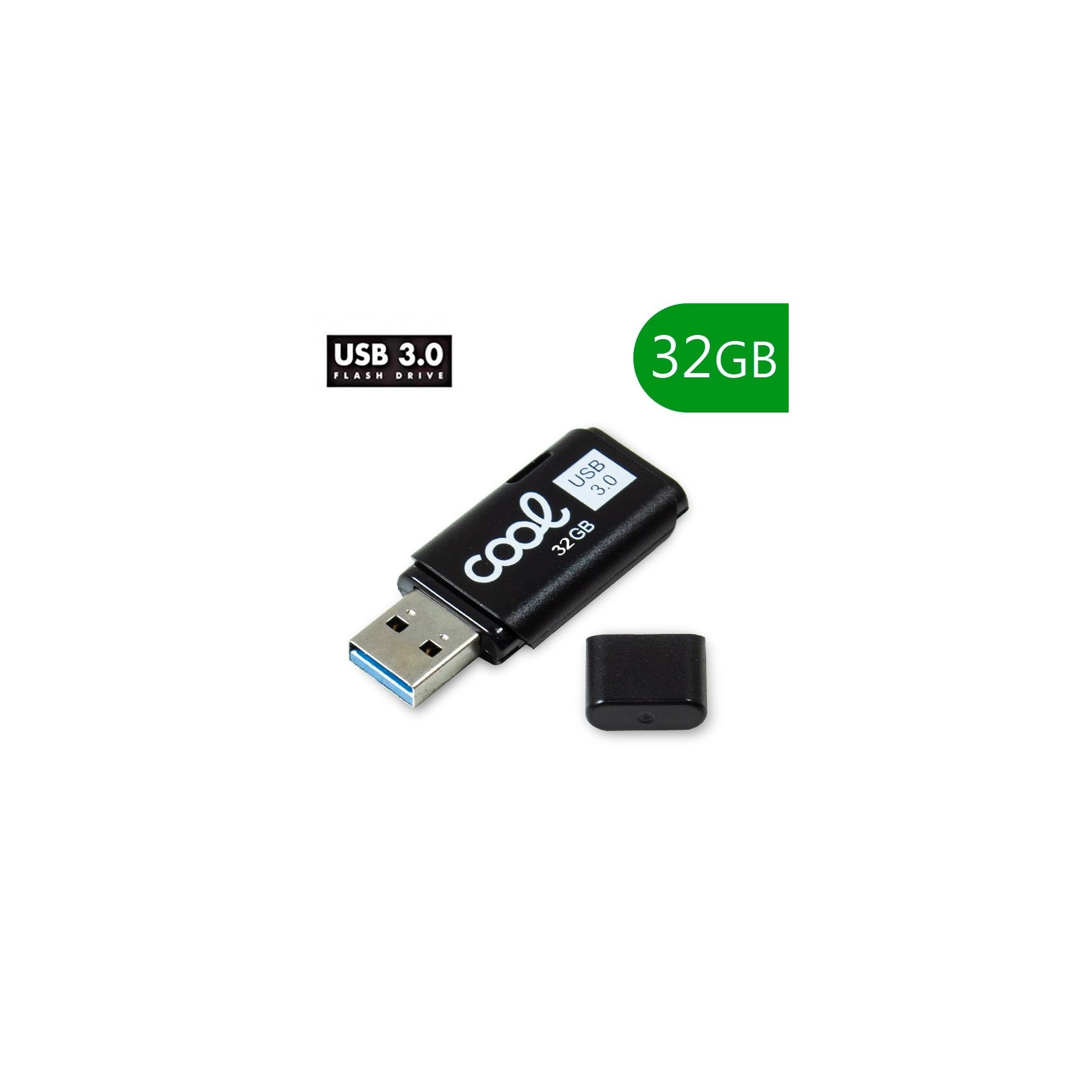 Memoria USB Pen Drive USB x32 GB 3.0 COOL Cover Negro