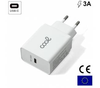 Cargador Red Universal Fast Charge (PD) Entrada Tipo-C COOL 3 Amp (18W) Blanco