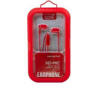 Auriculares 3,5 mm COOL Bali Stereo Con Micro Rojo