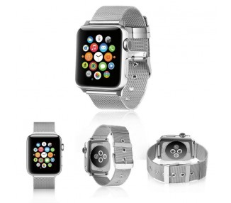 Correa COOL para Apple Watch Series 1 / 2 / 3 / 4 / 5 / 6 / 7 / SE (42 / 44 / 45 mm) Metal Plata