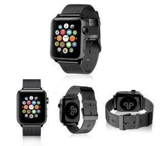 Correa COOL para Apple Watch Series 1 / 2 / 3 / 4 / 5 / 6 / 7 / SE (38 / 40 / 41 mm) Metal Negro