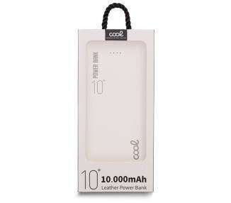 Bateria Externa Universal Power Bank 10.000 mAh (2 x usb / 2.1A) COOL Leather Blanco