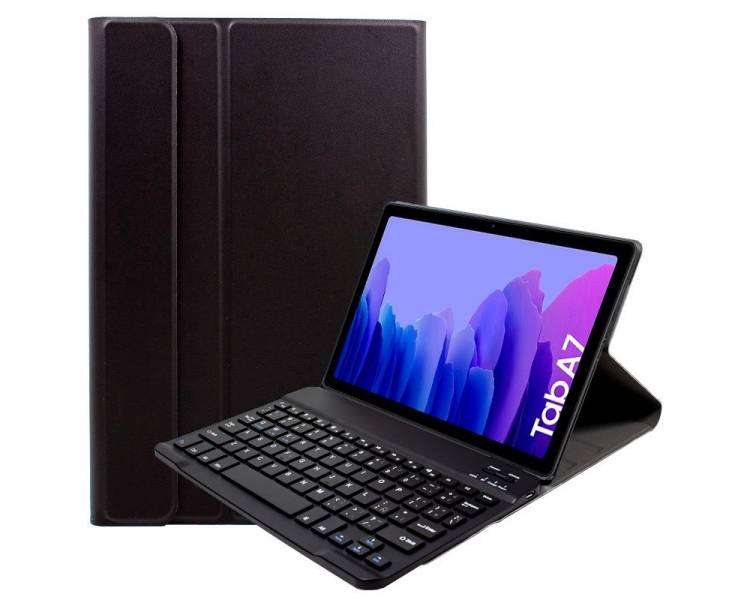 Funda COOL para Samsung Galaxy Tab A7 T500 / T505 Polipiel Liso Negro Teclado Bluetooth 10.4 Pulg