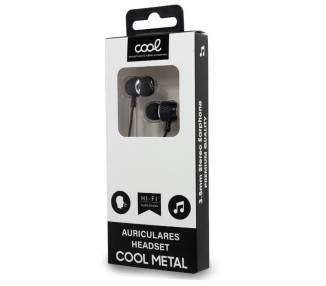 Auriculares 3,5 mm COOL Metalizado Stereo Con Micro Negro