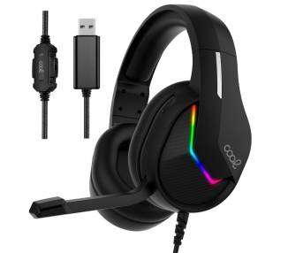 Auriculares Stereo PC / PS4 / PS5 / Xbox Gaming Iluminación COOL Storm Black USB 7.1
