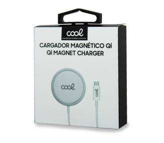 Dock Base Cargador MAGNÉTICO Smartphones Inalámbrico Qi COOL Blanco