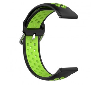 Correa Universal 20mm Amazfit Bip / GTS / Bip Lite / Huawei / Samsung / COOL Oslo Goma Negro-Verde