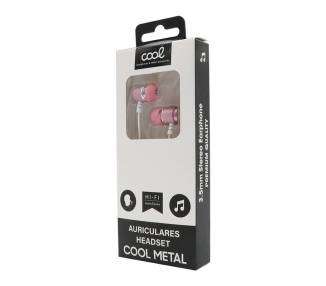 Auriculares 3,5 mm COOL Metalizado Stereo Con Micro Rosa