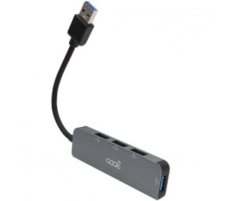 Hub USB Universal COOL 4 Puertos USB (2.0 / 3.0) Aluminio Gris
