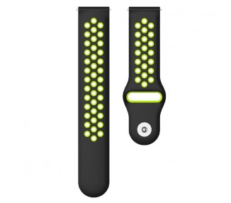 Correa Universal 22mm Amazfit GTR / Stratos / Huawei / Samsung / COOL Elite / Sunset Goma Negro-Verde