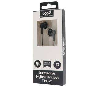 Auriculares Botón COOL Stereo Tipo-C Con Micro (Digital) Negro