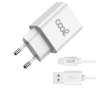 Cargador Red para iPhone COOL 2 x USB + Cable Lightning 1,2m (2.4 Amp)