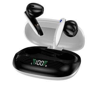 Auriculares Stereo Bluetooth Dual Pod Earbuds Inalámbricos TWS Lcd COOL Shadow Blanco