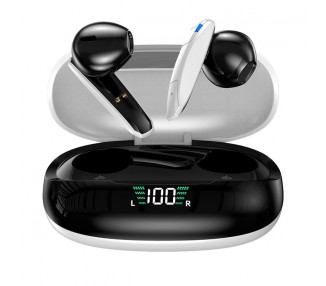 Auriculares Stereo Bluetooth Dual Pod Earbuds Inalámbricos TWS Lcd COOL Shadow Blanco