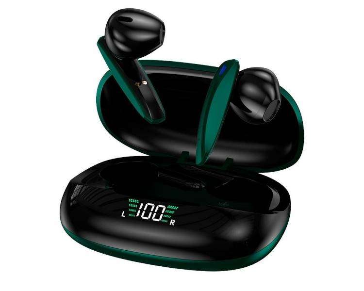 Auriculares Stereo Bluetooth Dual Pod Earbuds Inalámbricos TWS Lcd COOL Shadow Verde