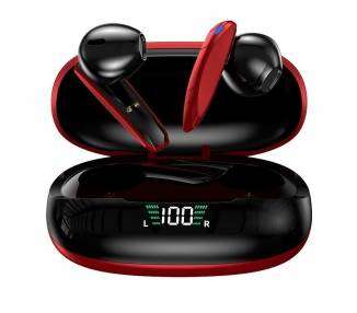 Auriculares Stereo Bluetooth Dual Pod Earbuds Inalámbricos TWS Lcd COOL Shadow Rojo