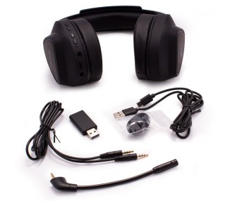 Auriculares Stereo PC / PS4 / PS5 / Xbox Gaming Inalámbricos COOL Leopard 7.1 Negro