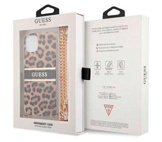 Carcasa COOL Para iPhone 13 Licencia Guess Leopard + Cadena