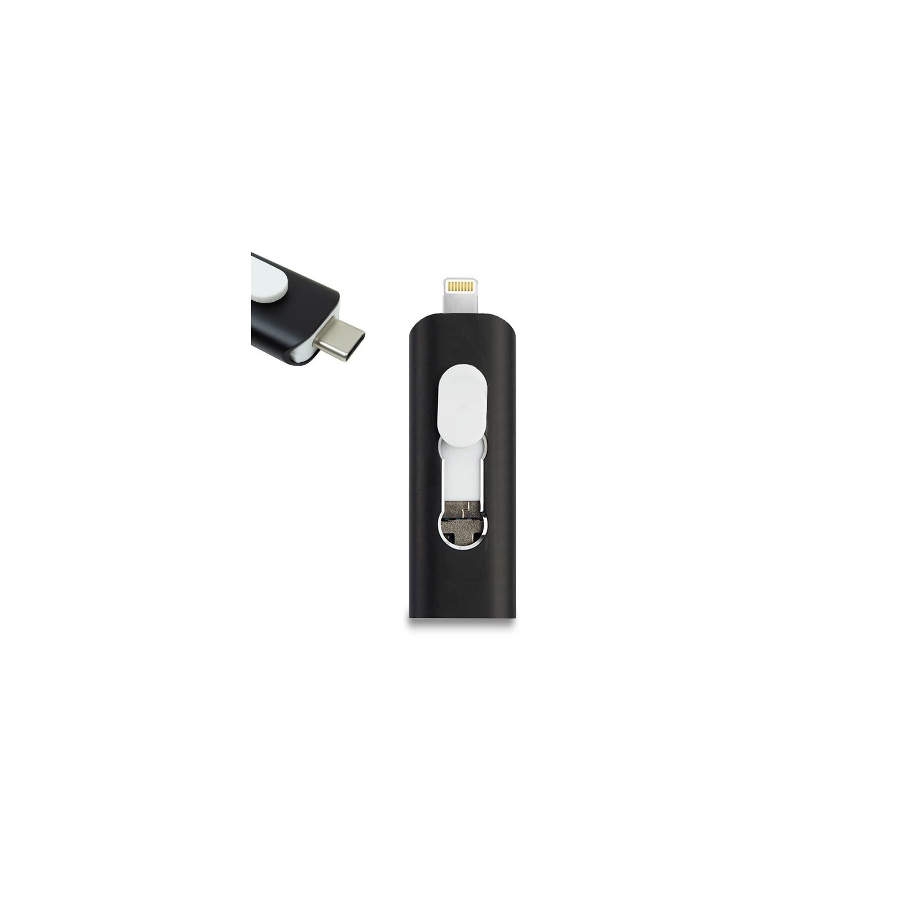 Memoria USB Pen Drive USB x32 GB COOL (3 en 1) Lightning / Tipo-C / Micro-USB Negro