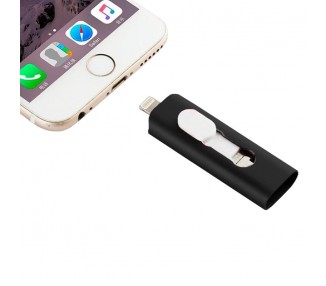 Memoria USB Pen Drive USB x32 GB COOL (3 en 1) Lightning / Tipo-C / Micro-USB Negro