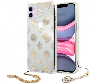 Carcasa COOL Para iPhone 11 Licencia Guess Transparente + Colgante