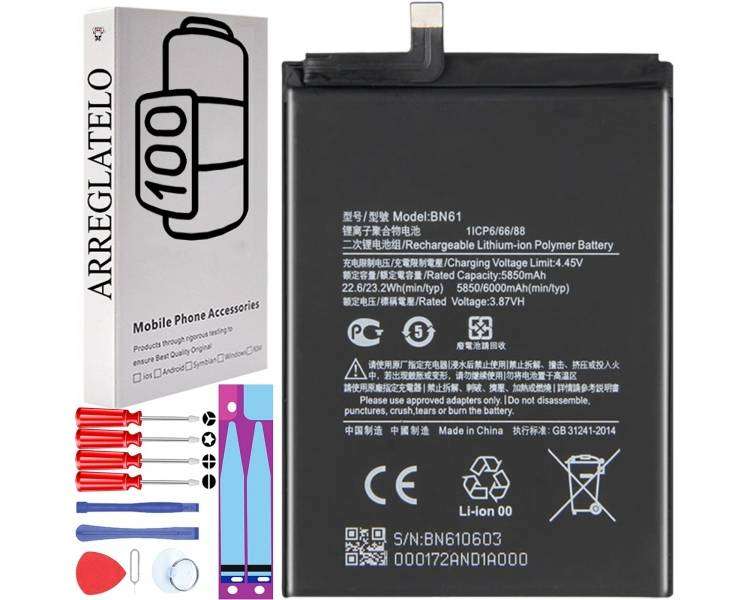 Bateria para Xiaomi Poco X3, Pocophone X3, MPN Original: BN61