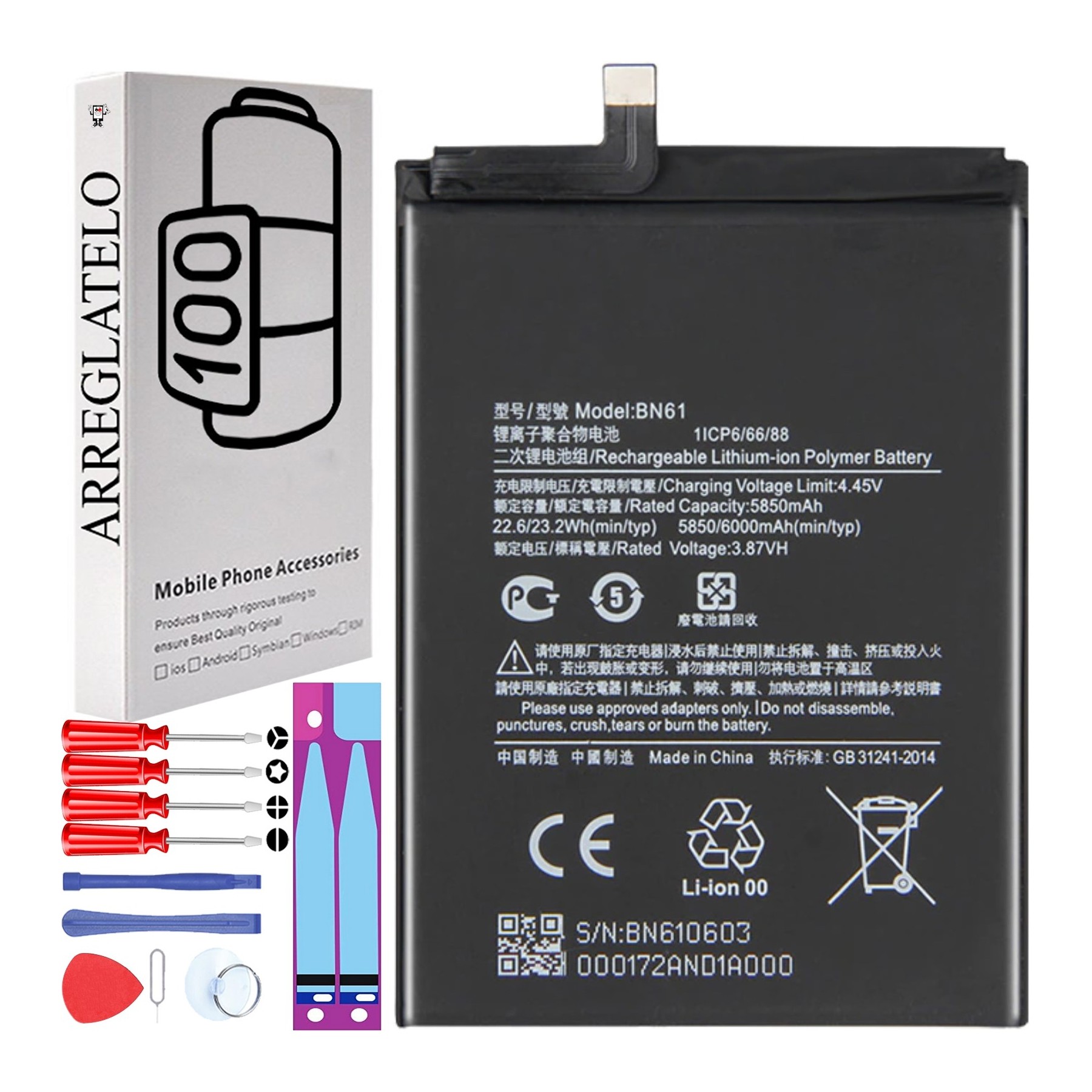 Bateria para Xiaomi Poco X3, Pocophone X3, MPN Original: BN61