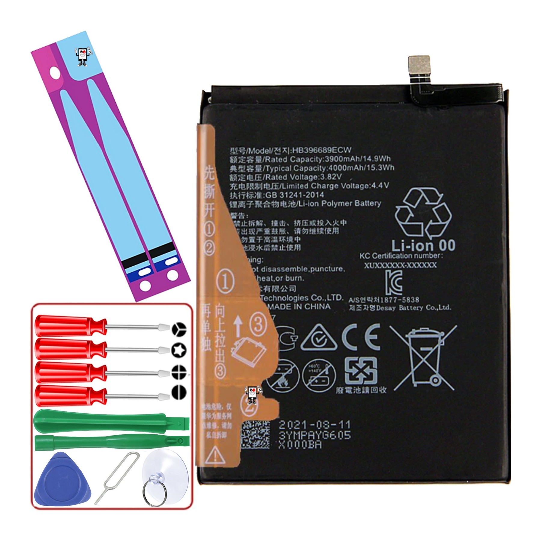 Bateria Para Huawei Mate 9 Pro Y9 2019 Y7 2017 Prime, Mpn Original Hb396689Ecw