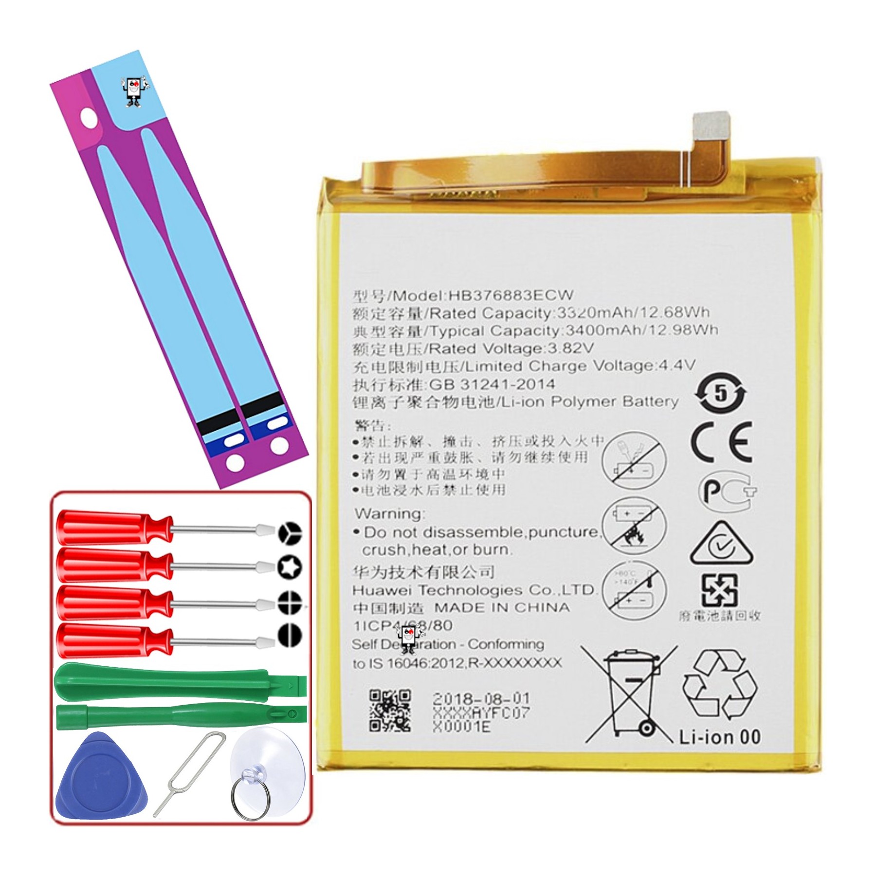 Bateria Para Huawei P9 Plus Vie-L09, Mpn Original Hb376883Ecw